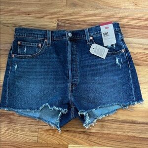 Levi's Women's Dark Blue Denim Shorts
